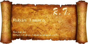 Rubin Tamara névjegykártya